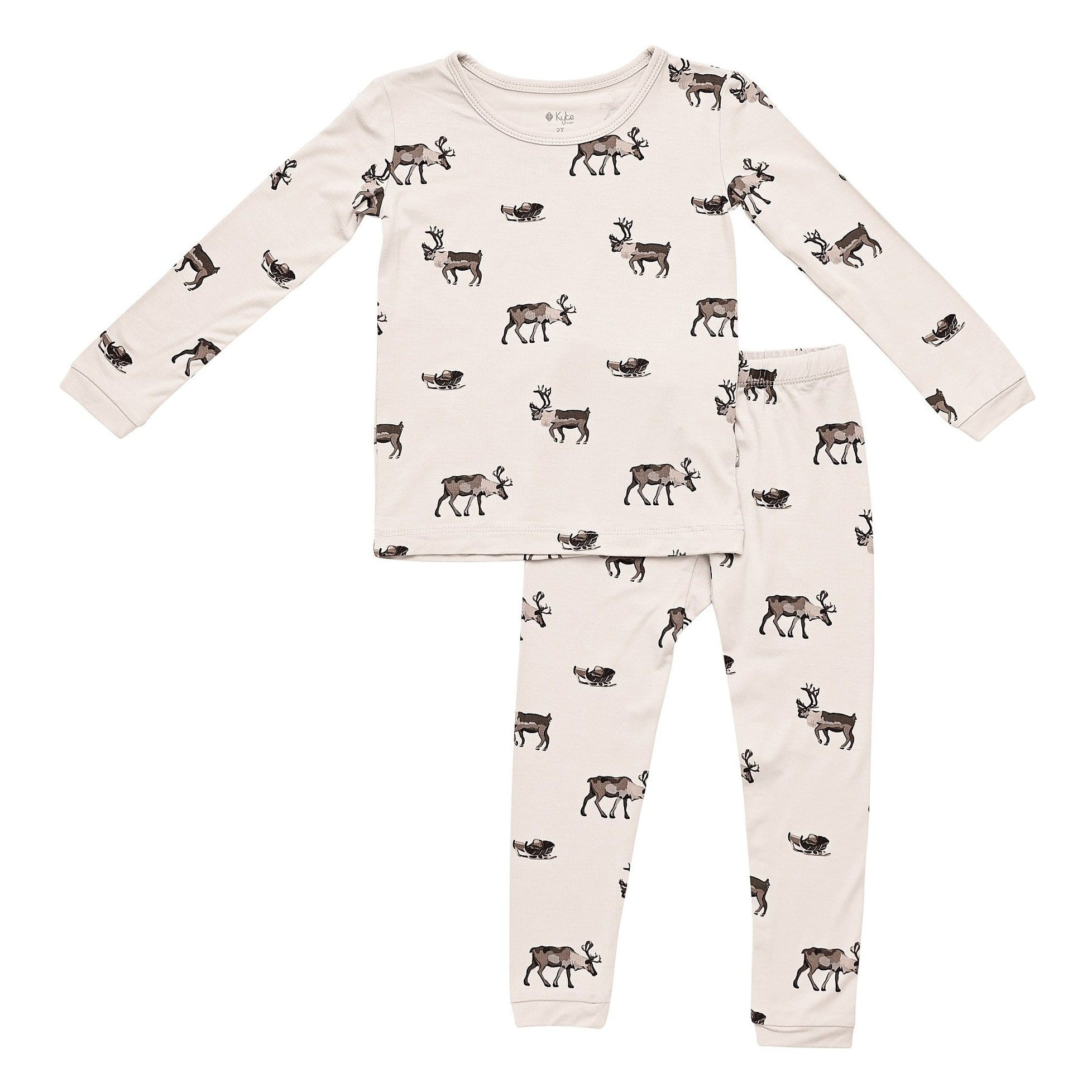 Printed Toddler Pajama Set in Reindeer | Kyte BABY