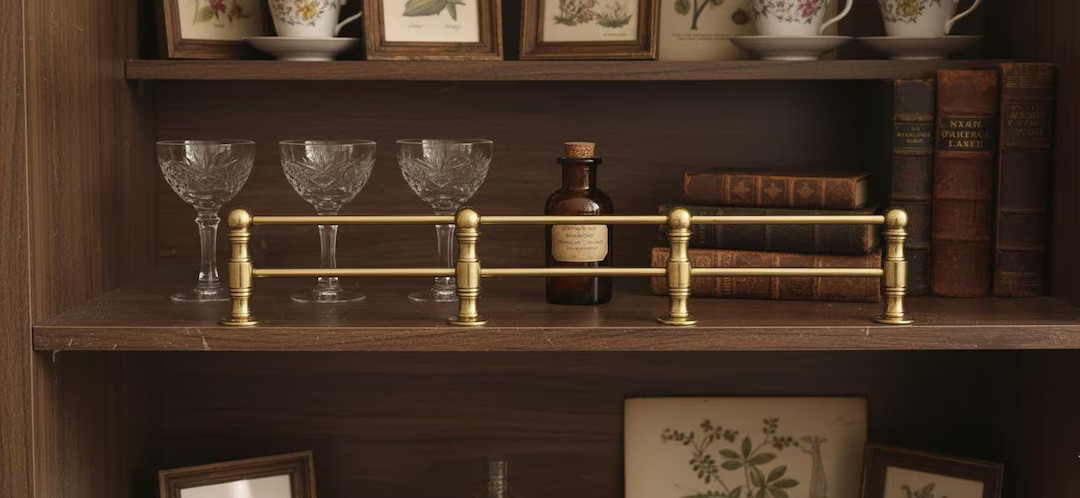 Unlacquered Solid Brass Gallery Rail: Handmade Shelf-edge Guard - Etsy | Etsy (US)