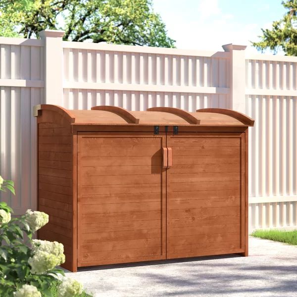 5 ft. W x 3 ft. D Solid Wood Horizontal Garbage Shed | Wayfair North America