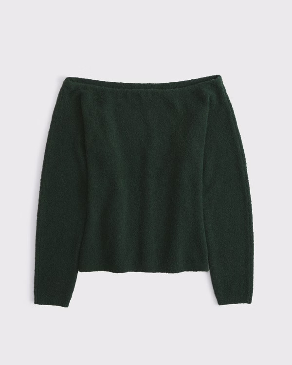 Women's Boucle Off-The-Shoulder Sweater | Women's | Abercrombie.com | Abercrombie & Fitch (US)