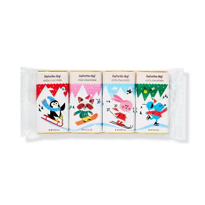 Christmas Milk Chocolate Stocking Stuffer - 2.1oz/4ct - Favorite Day™ | Target
