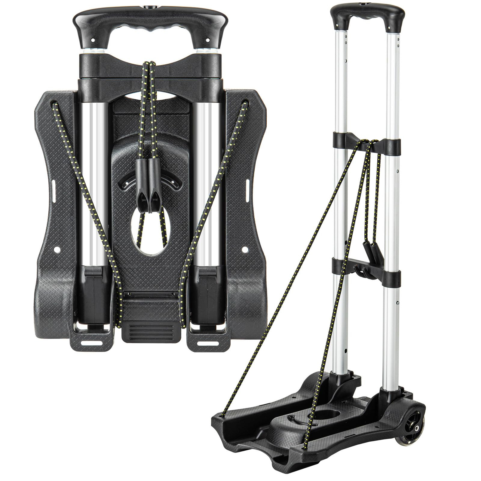 Small Folding Hand Truck Dolly with 2 Wheels, Lightweight Aluminum Foldable Luggage Cart, Collaps... | Amazon (US)