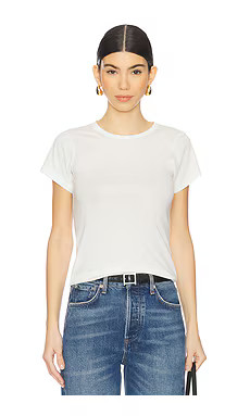 Eterne Fitted Crewneck Short Sleeve Top in Ivory from Revolve.com | Revolve Clothing (Global)