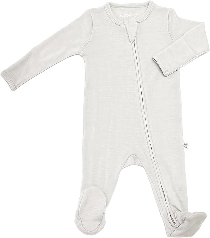 Woolino Toddler Footie Sleeper, Merino Wool Baby Pajamas, One-Piece Sleeper Jumpsuit, Front Zip F... | Amazon (US)