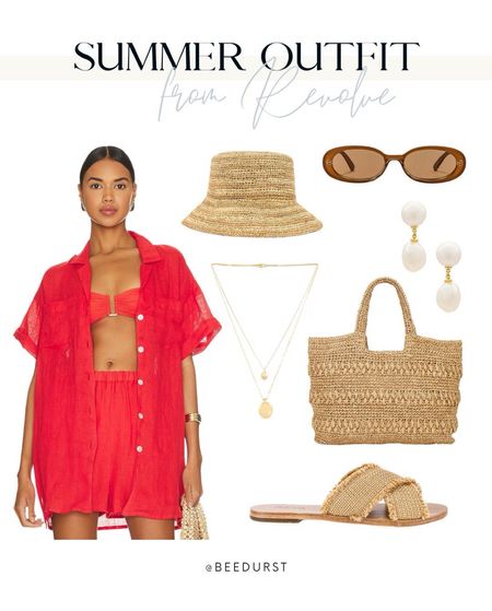 Summer outfit, swimsuit, swimsuit coverup, vacation outfit, date night outfit, summer sandals, straw bag, resort wear, linen outfit, linen matching set, vacation look, summer look, casual date night outfit, beach outfit 

#LTKSeasonal #LTKSwim #LTKTravel