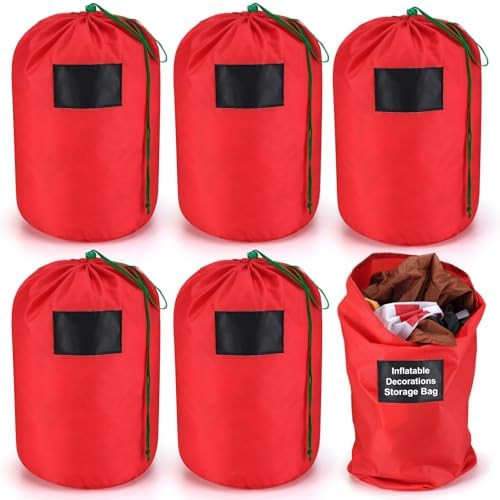 6 Pcs 21 x 12 Inch Red Inflatable Decorations Storage Bag Waterproof Inflatable Decorations Stora... | Amazon (US)