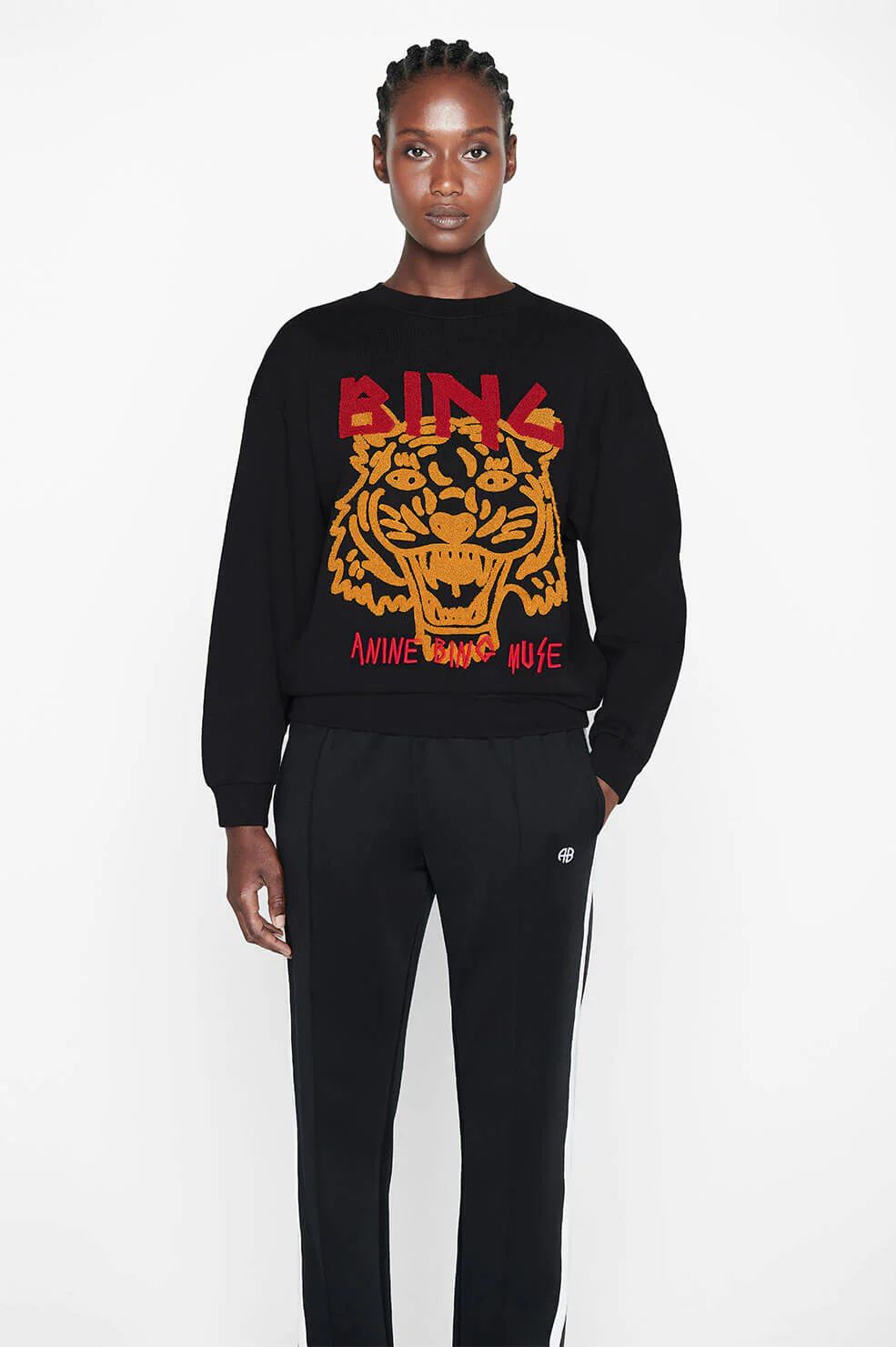 Tiger Sweatshirt Chenille - Black | Anine Bing