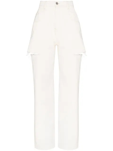 high-rise distressed jeans | Farfetch (US)