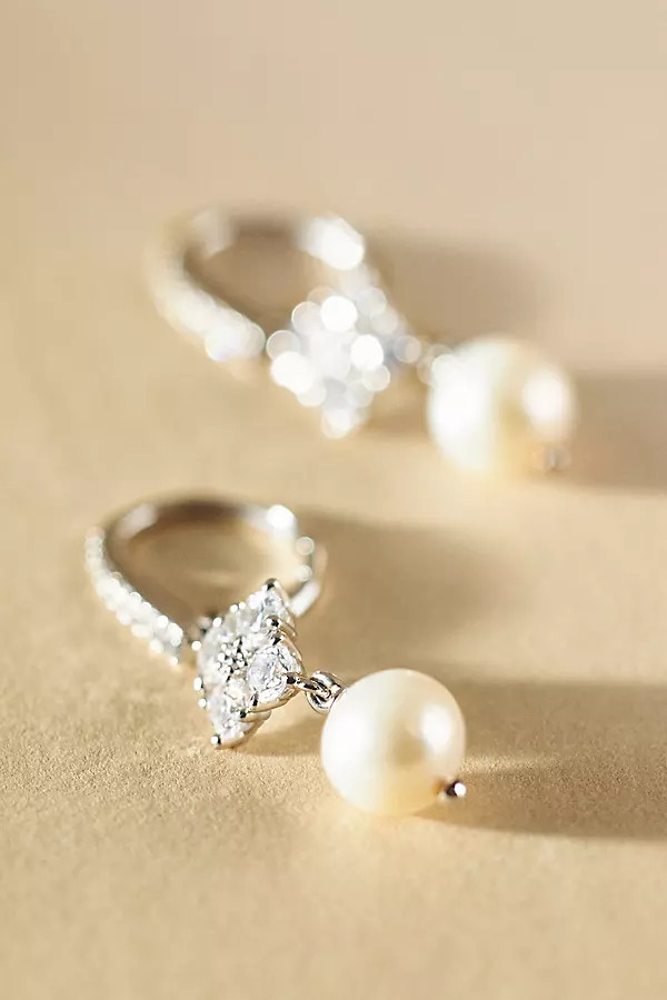 NADRI Pearl Drop Huggie Earrings | Anthropologie (US)