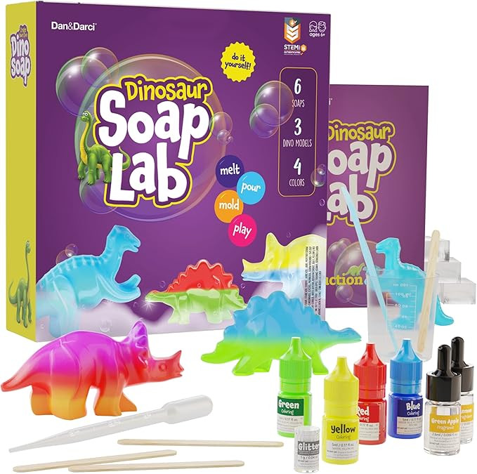 Dino Soap Making Kit for Kids - Dinosaur Science Kits for Kids All Ages - STEM Activity DIY Craft... | Amazon (US)