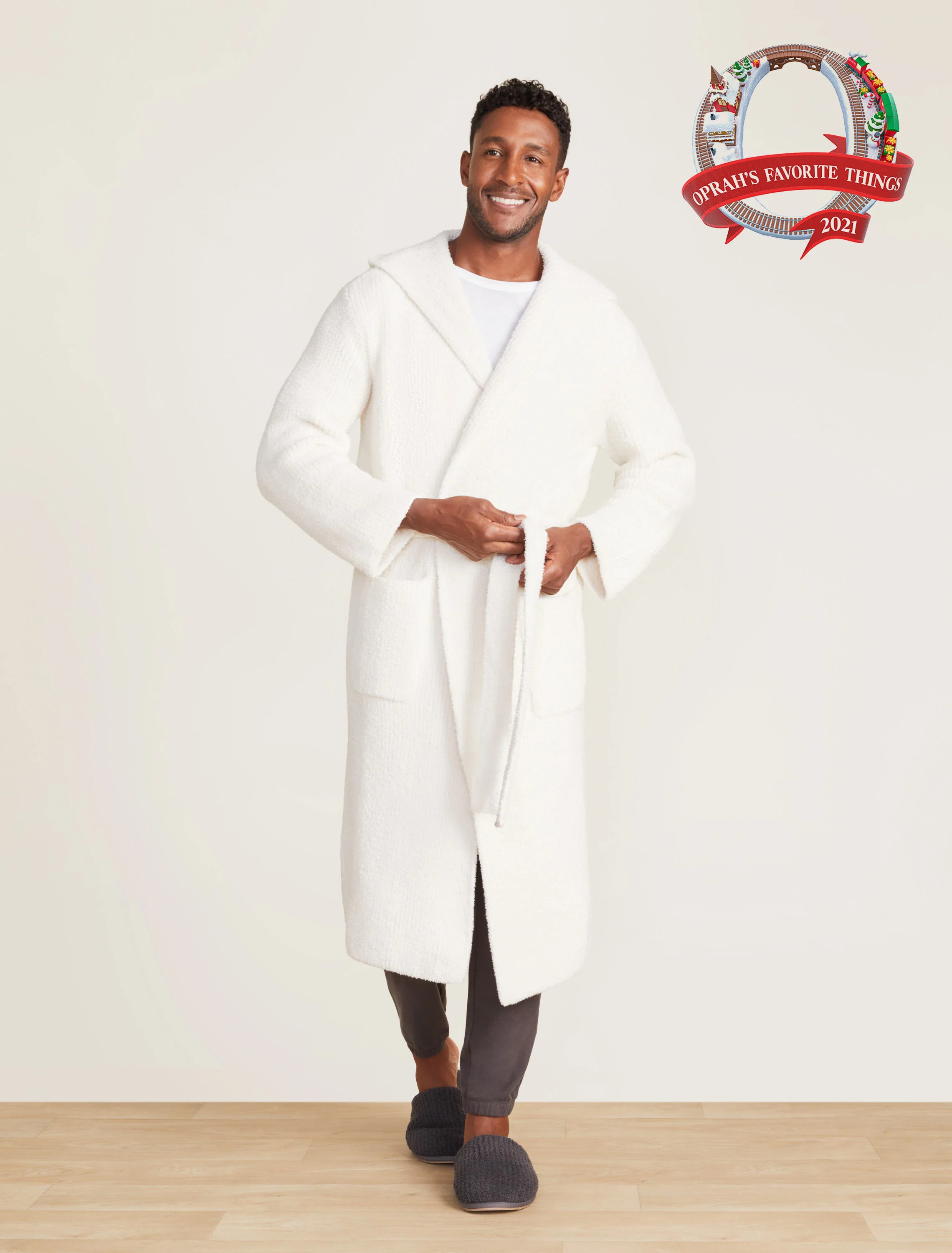 Barefoot Dreams CozyChic ribbed hooded robe
