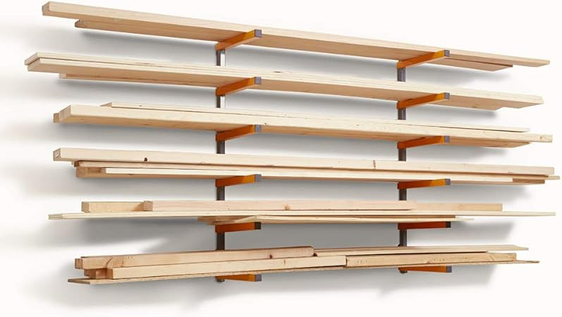 Bora Wood Organizer and Lumber Storage Metal Rack with 6-Level Wall Mount – Indoor and Outdoor ... | Amazon (US)