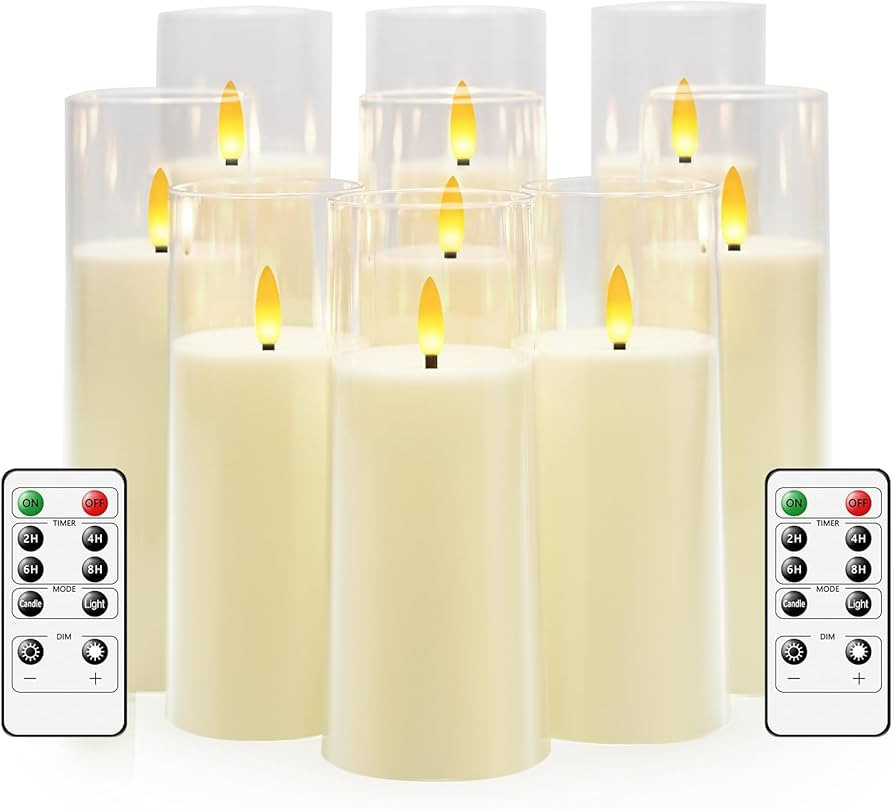 Flickering Flameless Candles Battery Operated with Remote and 2/4/6/8 H Timer Plexiglass Led Pill... | Amazon (US)
