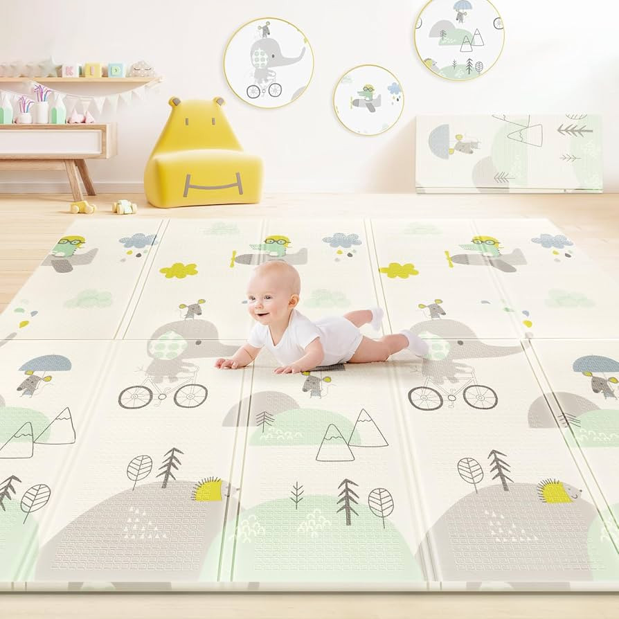 79/''x71/''x0.4/'' Extra Large Waterproof Foldable Baby Floor Play Mat, XPE Foam Playmat for Infa... | Amazon (US)