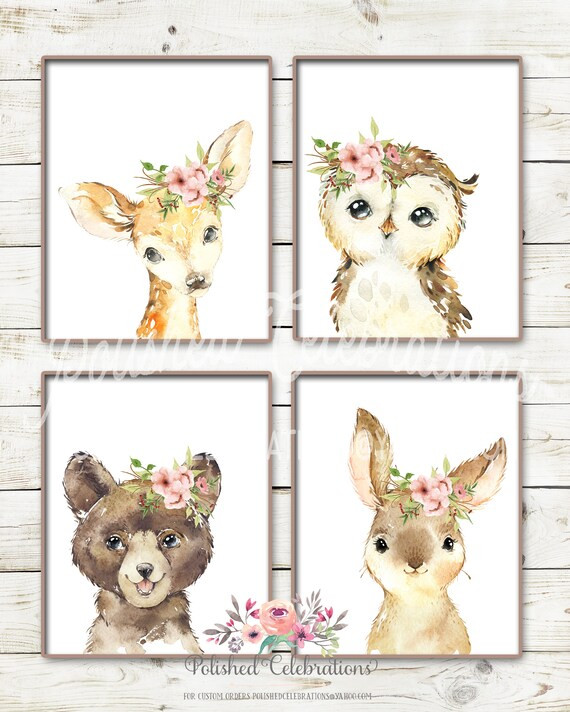 Blush Woodland Animal Set / Printable Nursery Art / Boho | Etsy | Etsy (US)