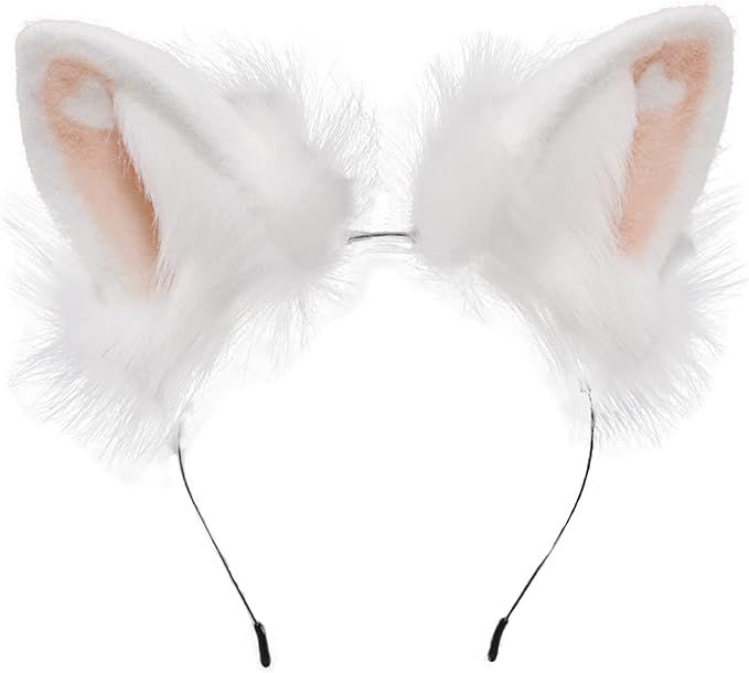 Faylay Plush Furry Bunny Headwear Artificial Rabbit Ear Headband Simulation | Amazon (US)