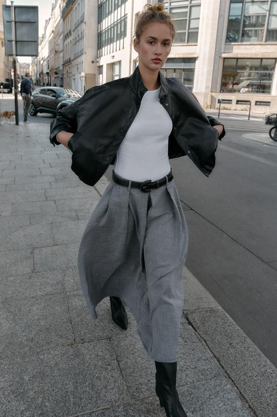 PLEATED BELTED MIDI SKIRT | Zara US