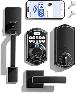 TEEHO TE012W-H Built-in WiFi Smart Locks for Front Door, App Remote Control, Fingerprint Keyless ... | Amazon (US)