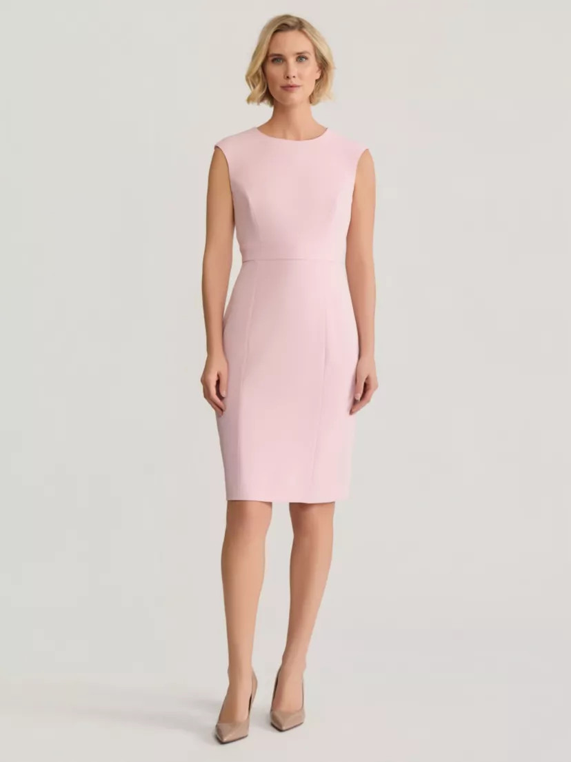 Stretch Crepe Seamed Sheath Dress | Belk