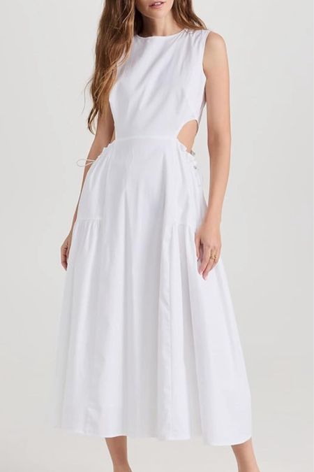 Cut out midi dress, white dress 

#LTKOver40 #LTKFindsUnder100