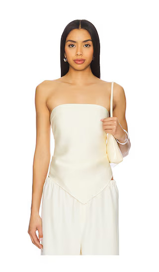 Fluid Twill Scarf Top in Antique Cream | Revolve Clothing (Global)