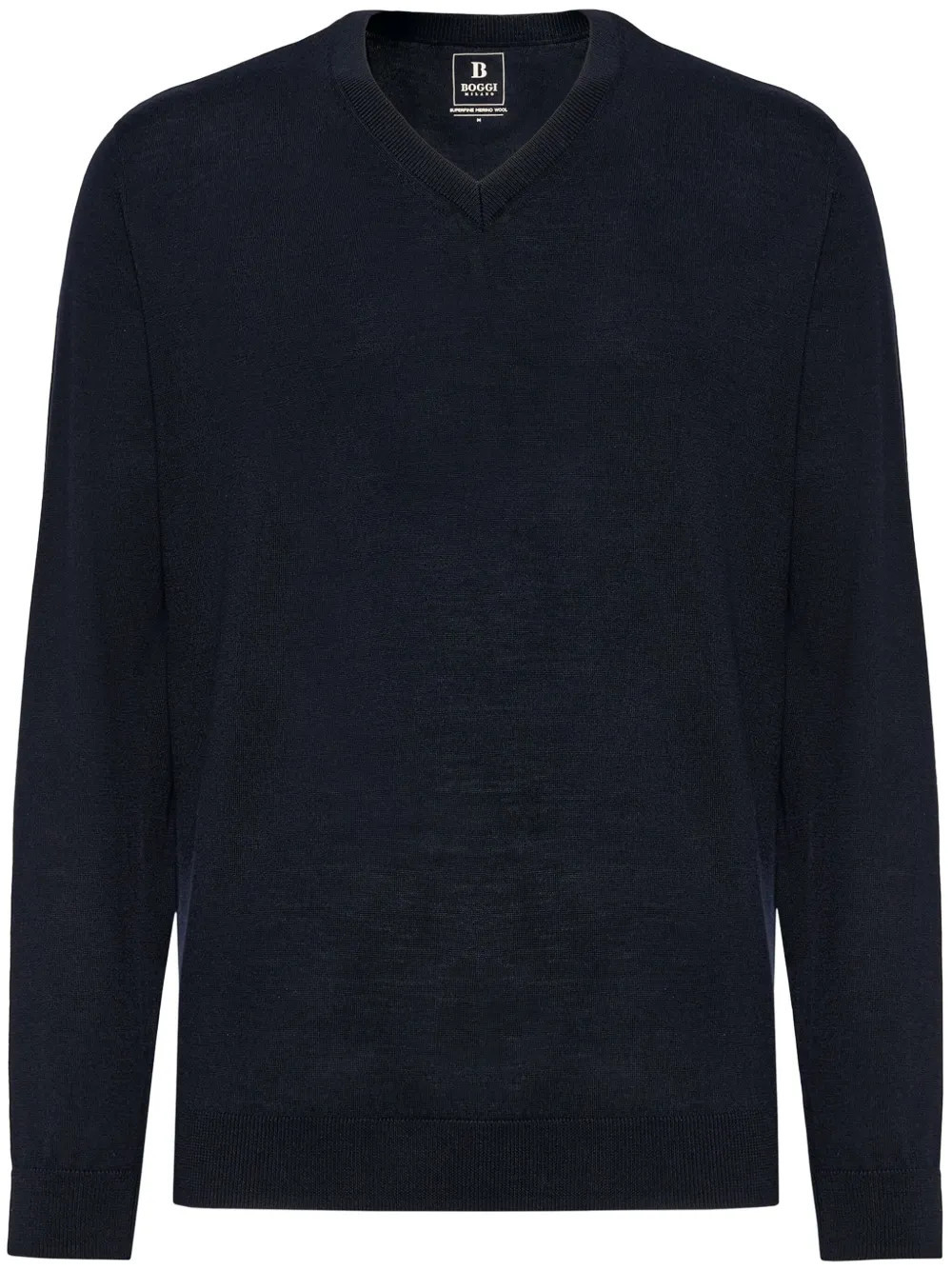 Boggi Milano merino-wool V-neck sweater - Blue | Farfetch Global