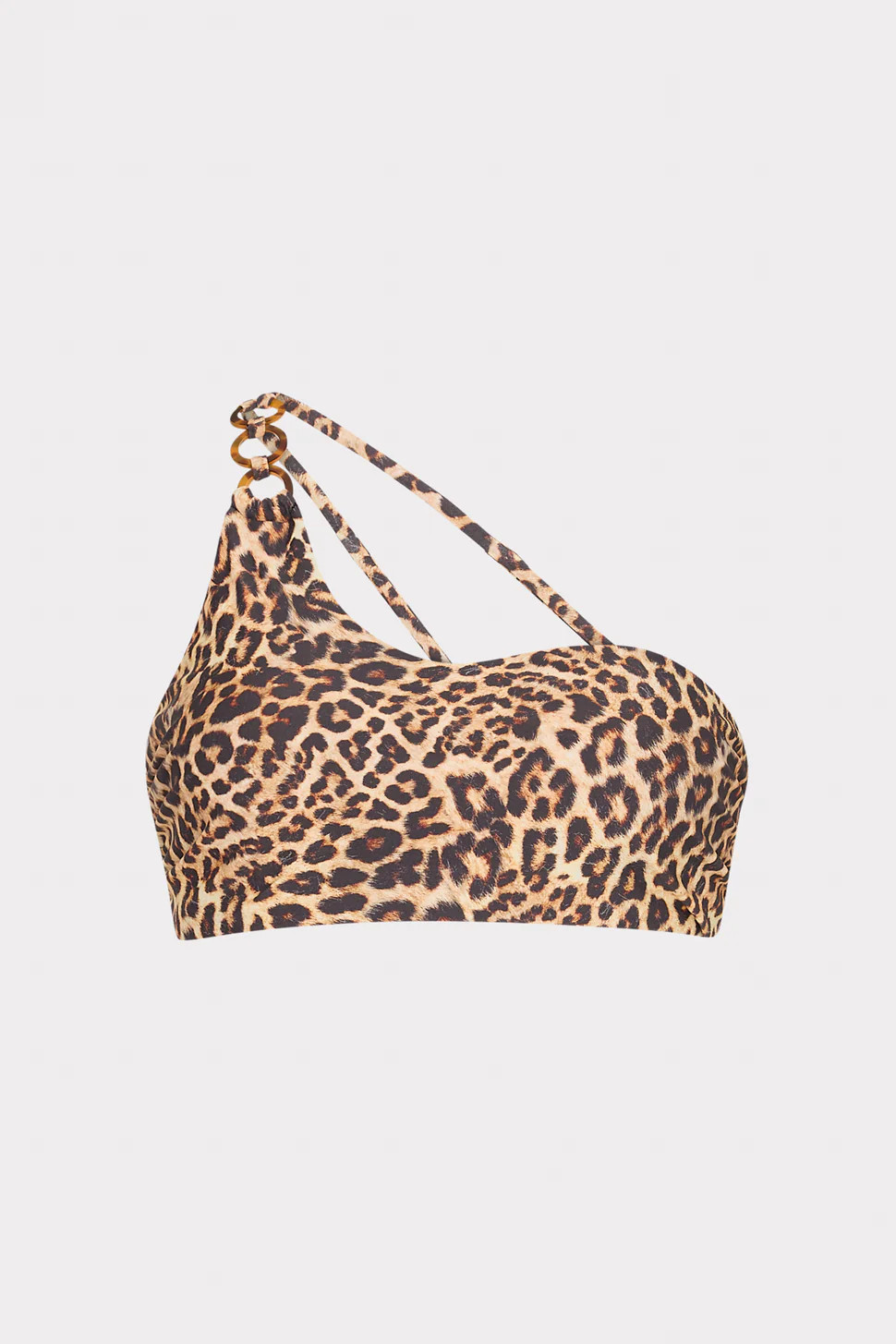 Niki Leopard One Shoulder O-Ring Bikini Top | MILLY