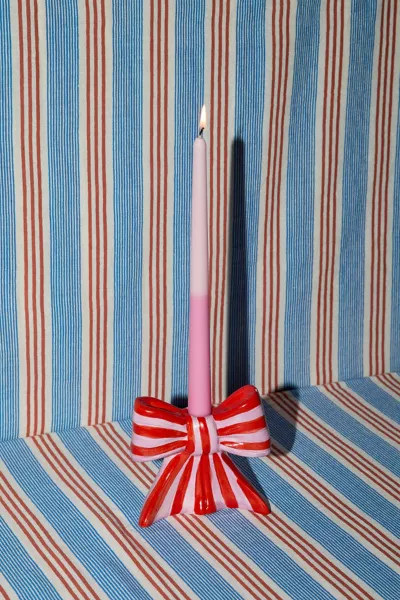 DOIY Striped Bow Taper Candle Holder | Urban Outfitters (US and RoW)