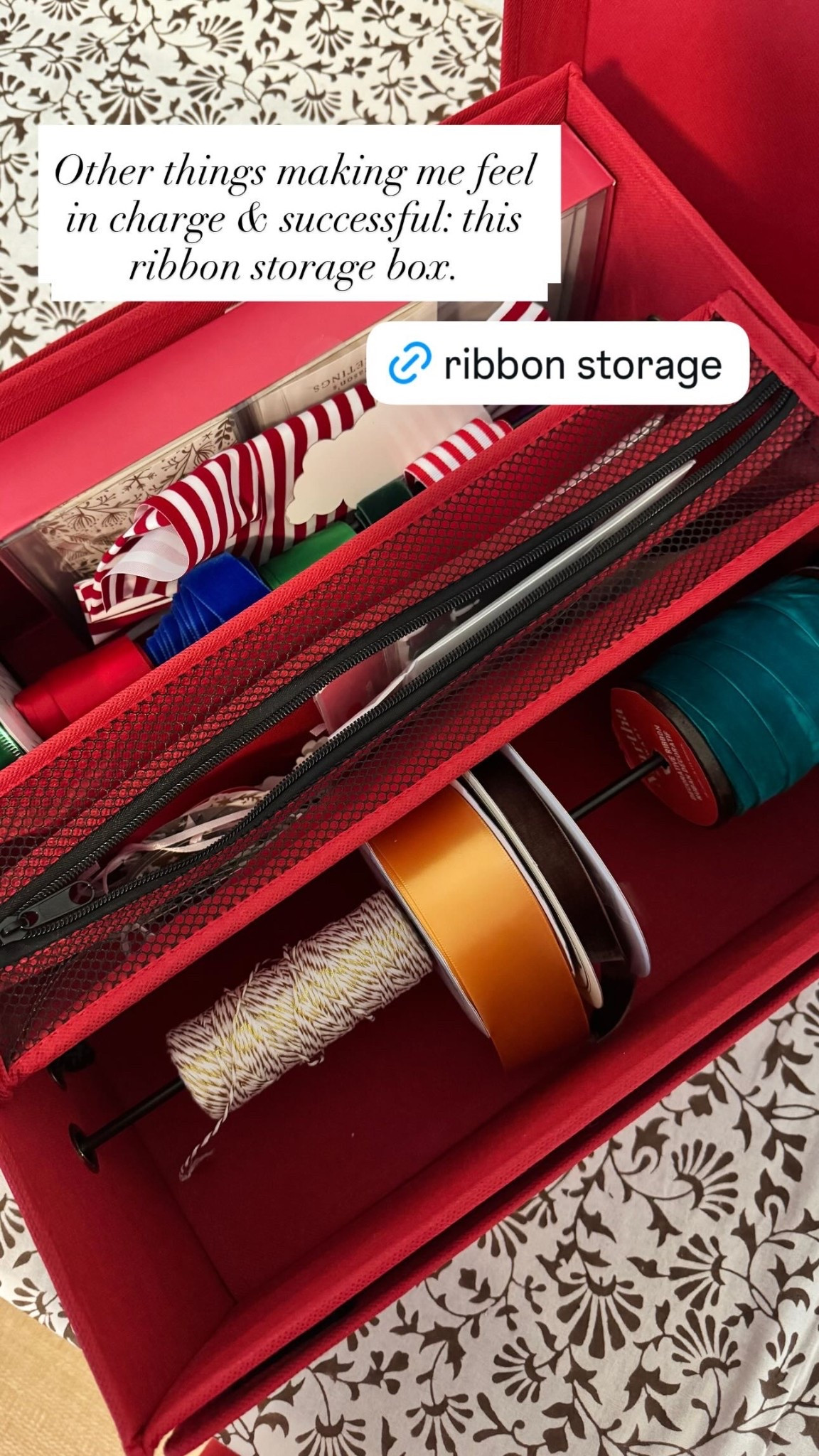 Other things making me feel in charge & successful: this ribbon storage box.

#LTKHome