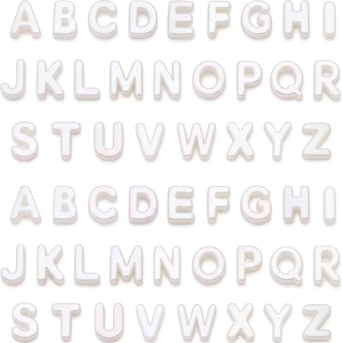 52 Pcs Large Acrylic Letter Beads Chunky Alphabet Jelly White | Amazon (US)