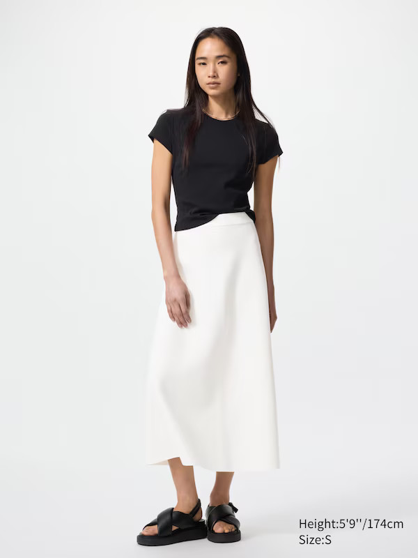 Washable Milano Ribbed Flare Skirt | UNIQLO (US)