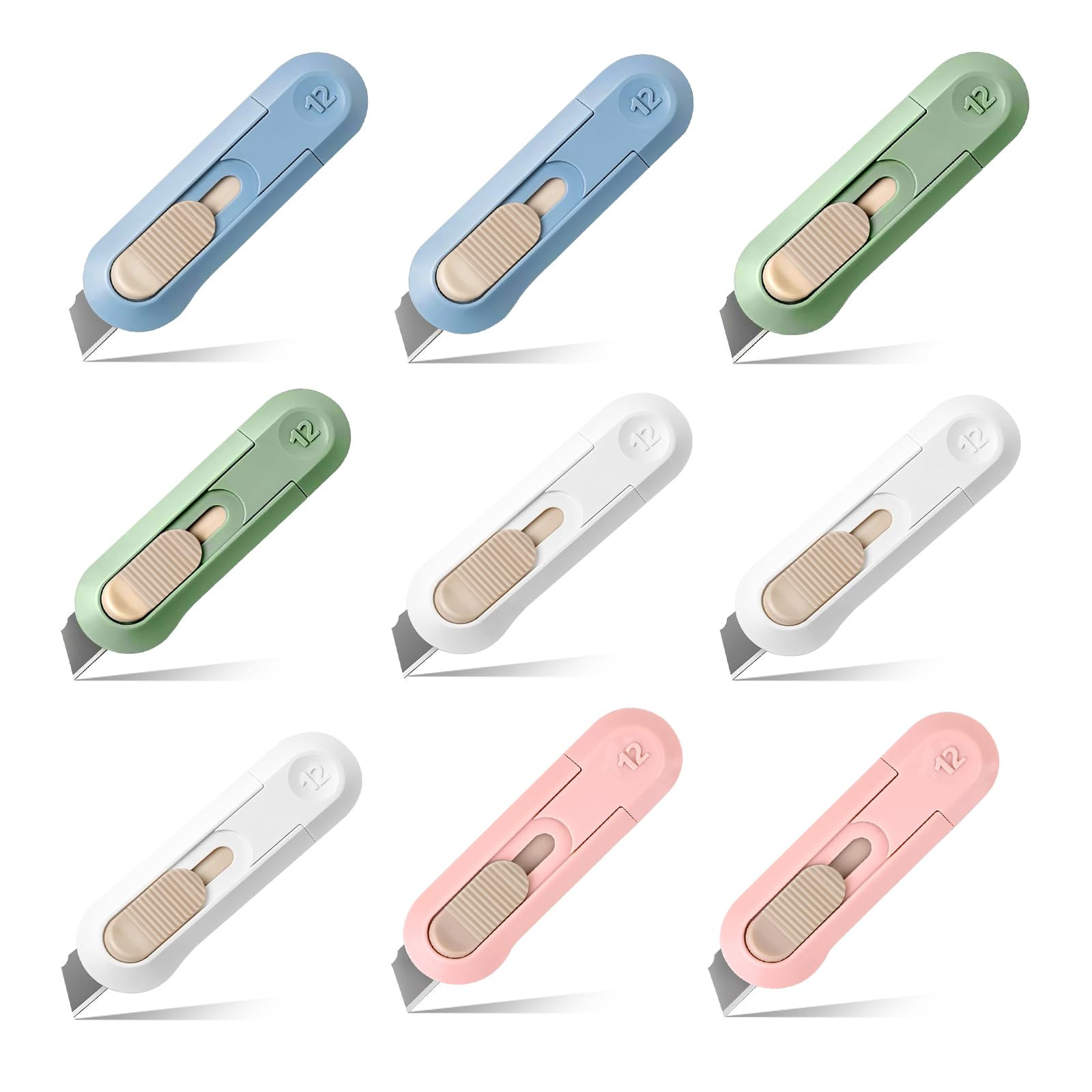 9 PSC Box Cutter,Retractable Box Opener, Package Opener, Easy Slide Retractable Cute Utility Knif... | Amazon (US)