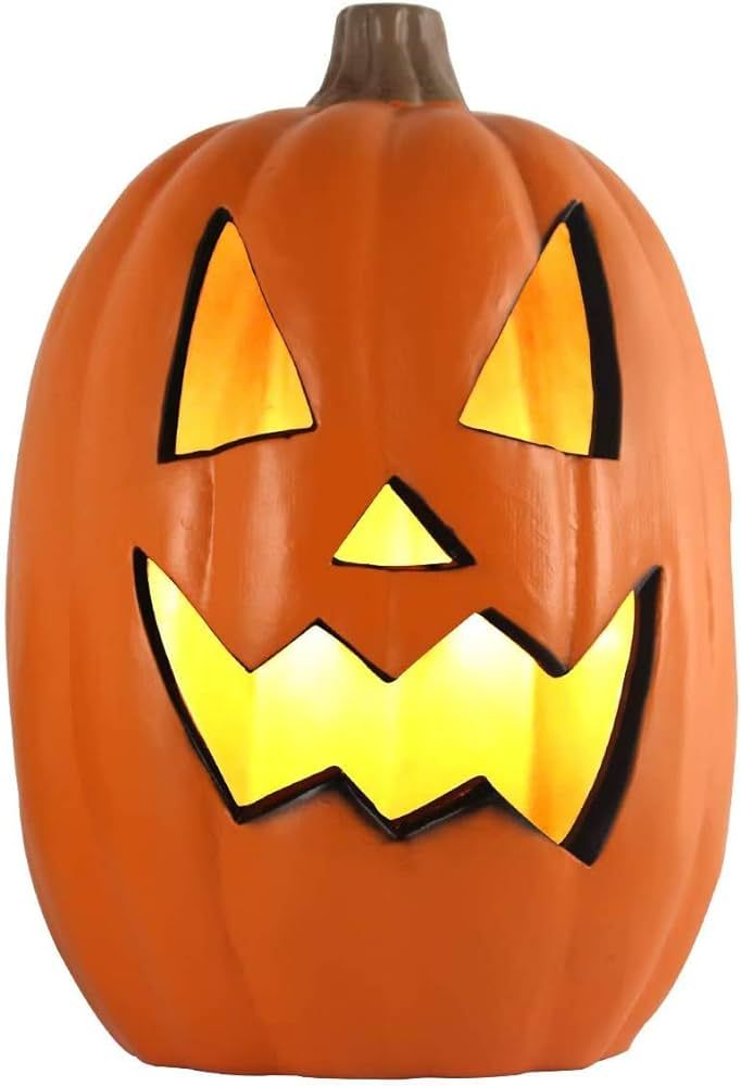 Halloween Pumpkin Lantern, Jack o Lanterns Light Up Pumpkin Decorations, Lighted Pumpkin with LED... | Amazon (US)
