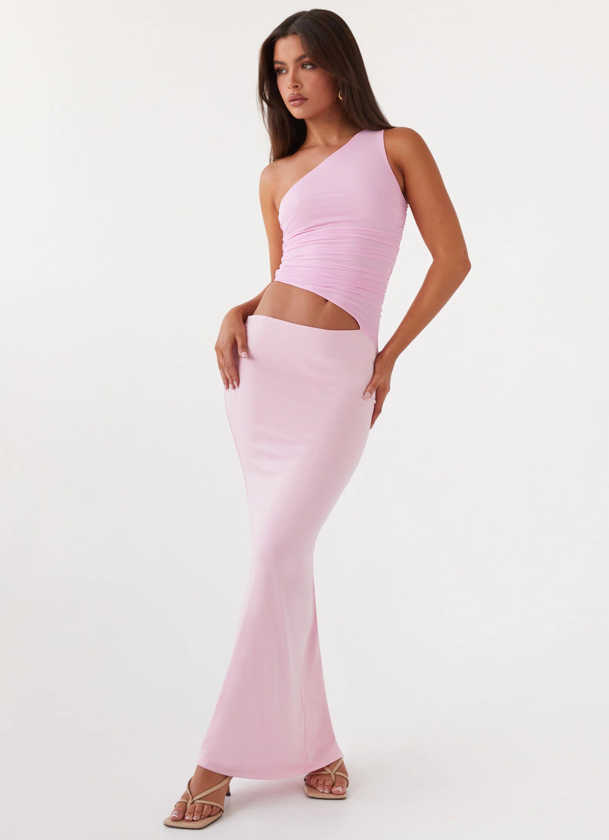 Seranella One Shoulder Maxi Dress - Pink | Peppermayo (Global)