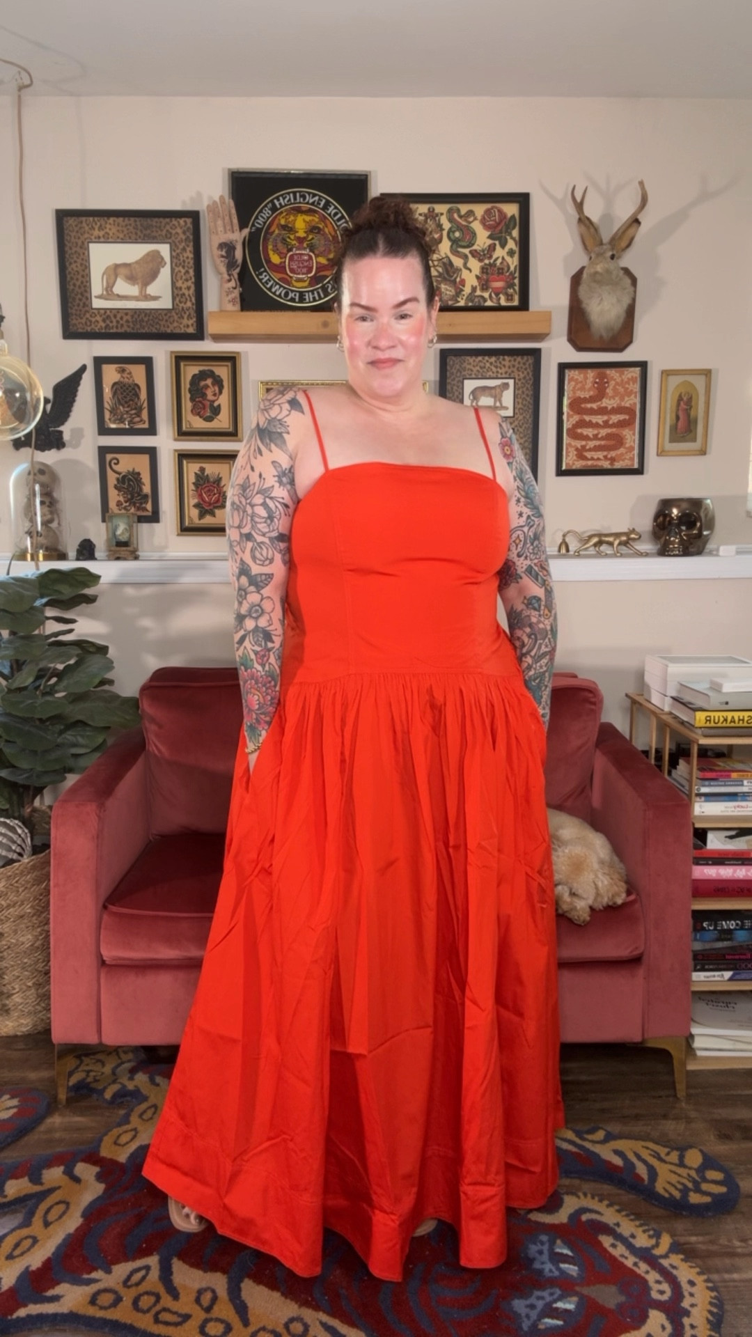 Wearing a 16 in the dress.
