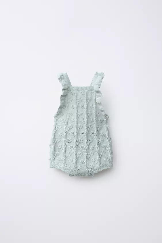 LINEN BLEND KNIT ROMPER | Zara US