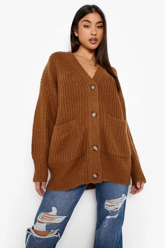 Slouchy Oversized Cardigan | Boohoo.com (US & CA)