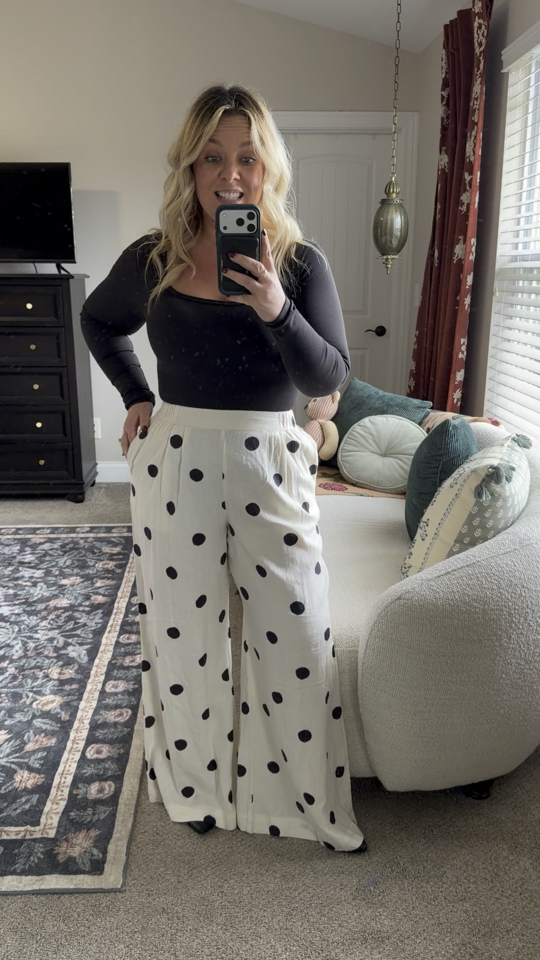 CUTEST new comfy pants from Target that make you still look put together! I’m between a med & lg in pants these days & I sized down to a med in these, I’m 5’2” & wearing a large in the Walmart top!

#LTKPetite #LTKMidsize #LTKOver40