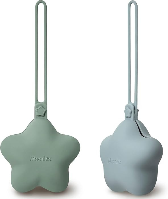 Moonkie Silicone Pacifier Holder Case, Cute Portable Pacifier Storage Case, 2 Pack(Sage/Pearl Blu... | Amazon (CA)