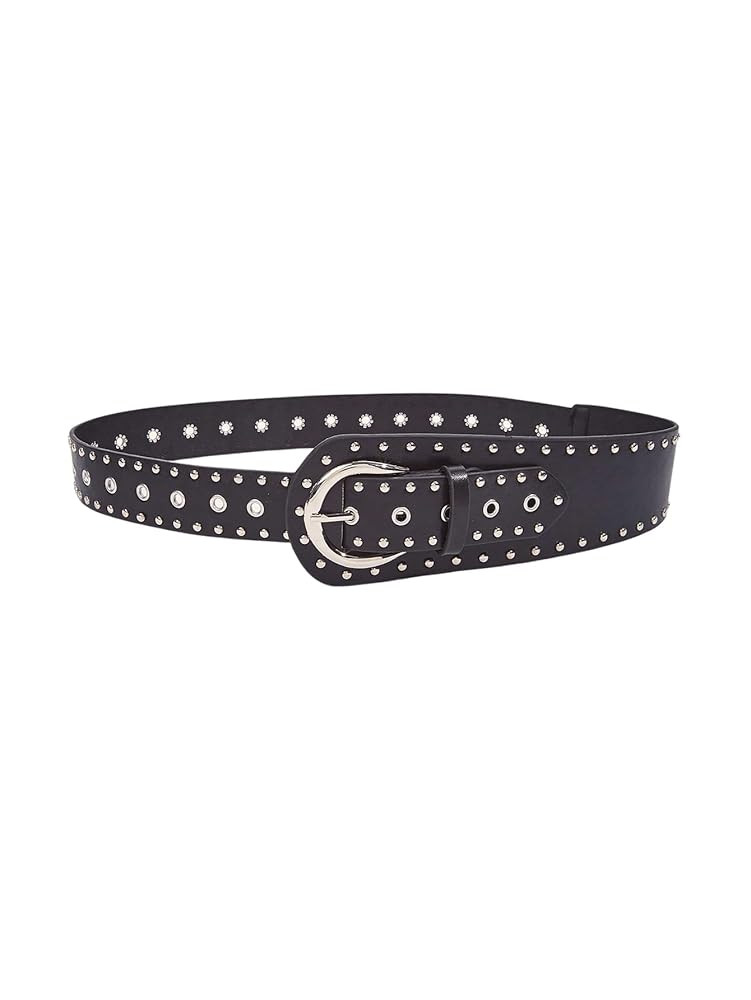 Verdusa Women's Studded Western Belts Punk Buckle PU Leather Vintage Cowgirl Belts | Amazon (US)