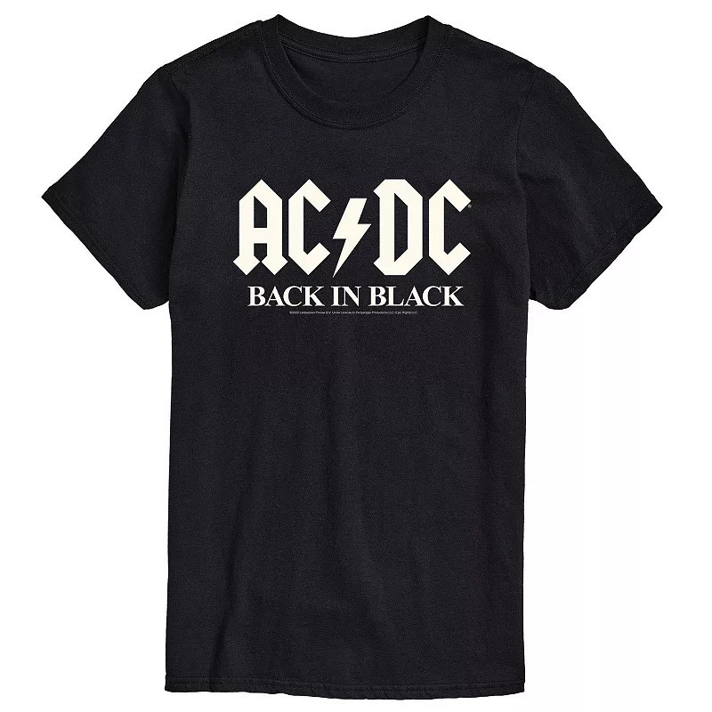 Men's ACDC Back In Black Glow Graphic Tee, Size: Small | Kohl's