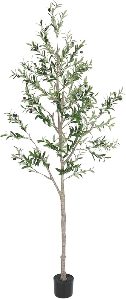 Nafresh Tall Faux Olive Tree，7Ft(84in) Realistic Texture Potted Silk Artificial Olive Tree， F... | Amazon (US)