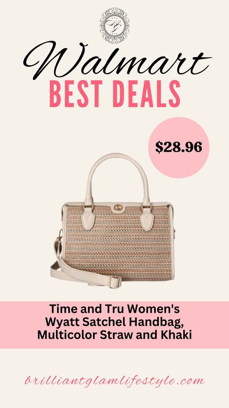 Walmart Best Deals! Time and Tru Women's Wyatt Satchel Handbag, Multicolor Straw and Khaki Bag. Order now! 

#LTKGiftGuide #LTKStyleTip #LTKItBag