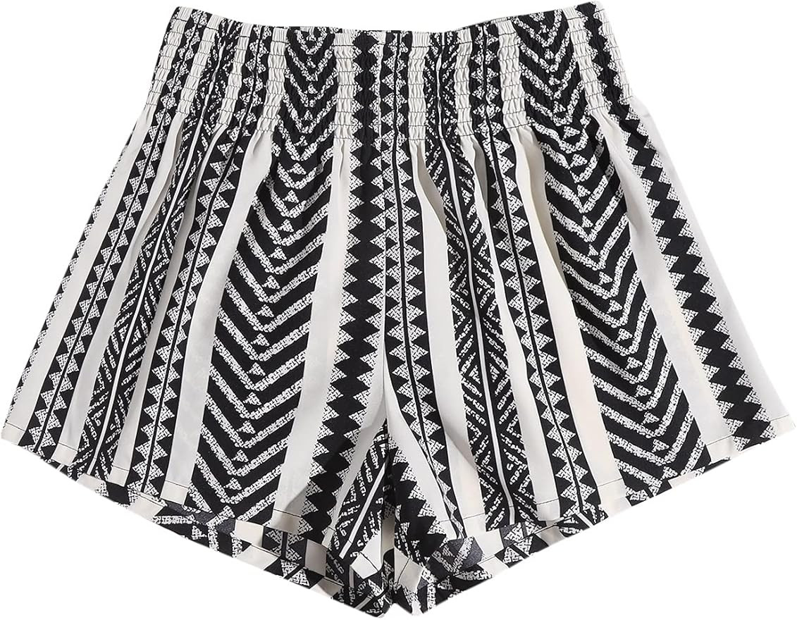 SweatyRocks Women's Summer Elastic Waist Beach Shorts | Amazon (US)