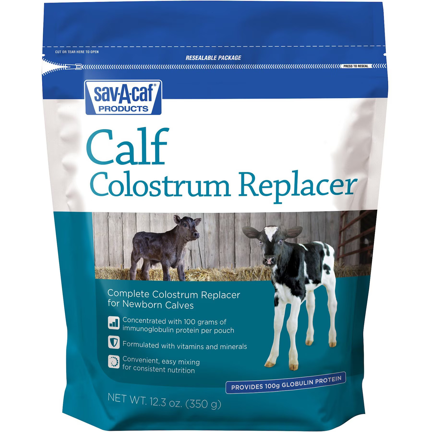 Sav-A-Caf Colostrum Replacer 100, 350-g pouch | Chewy