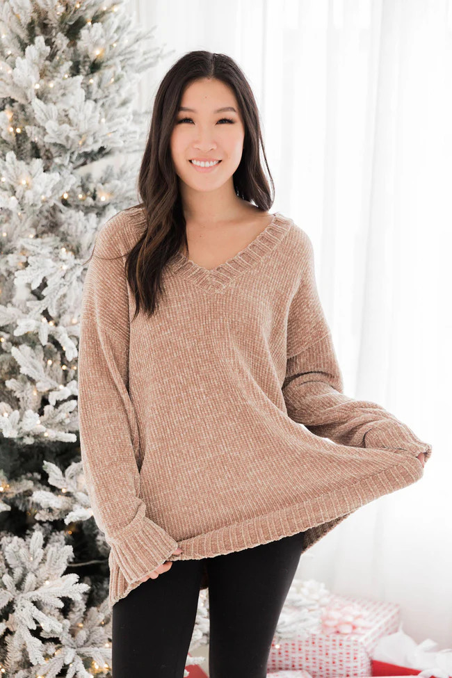 Without A Doubt Taupe Sweater FINAL SALE | The Pink Lily Boutique
