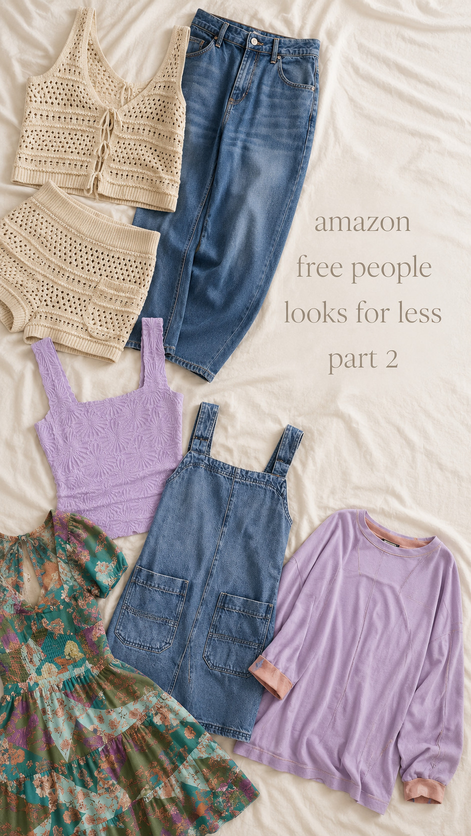 amazon free people looks for less part 2 🤍✨ found the cutest amazon pieces that give major fp vibes for less — crochet sets, relaxed denim, textured tops, flowy dresses, and comfy cool girl pieces that look so boutique. perfect for summer outfits, vacation packing, coffee runs, weekend errands, and that effortless free people inspired closet vibe. comment “fp” and i’ll send the links 🫶

#amazonfinds #amazonfashion #freepeopleinspired #freepeopledupes #fpvibes #fpinspired #amazonfavorites #summeroutfits #vacationoutfits #coolgirlaesthetic #cleangirlaesthetic #collegegirlstyle #boutiquefinds #ltkfinds #affordablefashion
 

 #LTKgrwm #LTKootd #LTKSaleAlert
