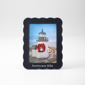 Scalloped Leather Frame | Mark and Graham