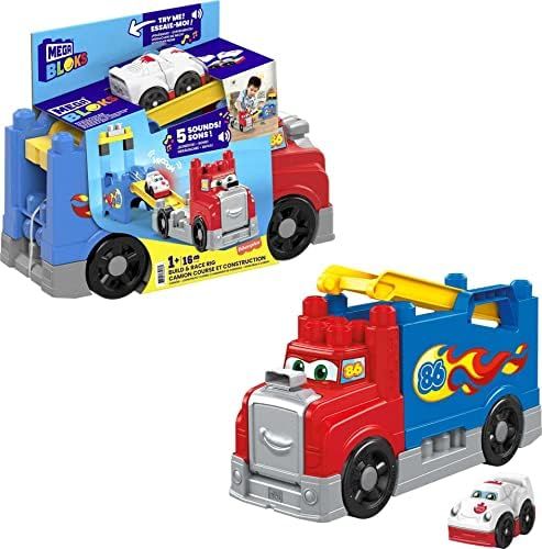 Amazon.com: MEGA BLOKS Fisher-Price Toddler Building Blocks Toy Car And Track, Build & Race Rig W... | Amazon (US)