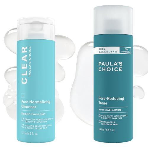 Paula's Choice CLEAR Pore Normalizing Facial Cleanser, Acne Daily Face Wash, Salicylic Acid Face Cleanser & Skin Balancing Pore-Reducing Face Toner with Niacinamide, for Oily Skin & Combination Skin | Amazon (US)